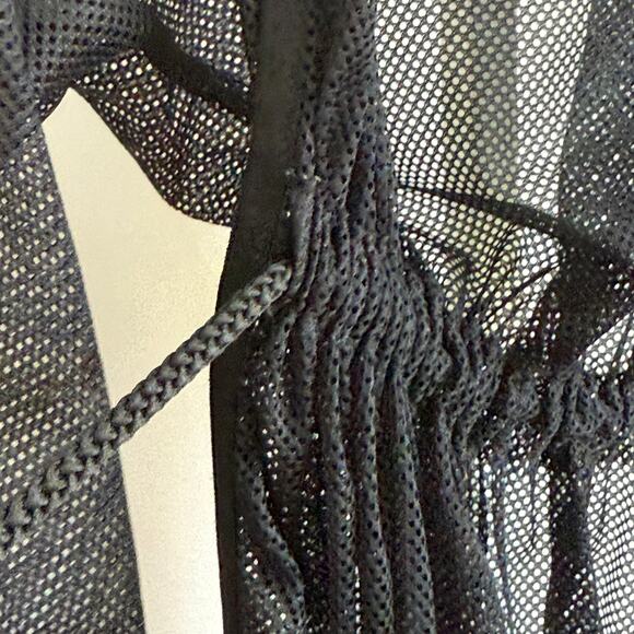 Unbranded sz OS Black Sheer Mesh Cover Up Beach Kimono Duster Robe - Picture 6 of 10